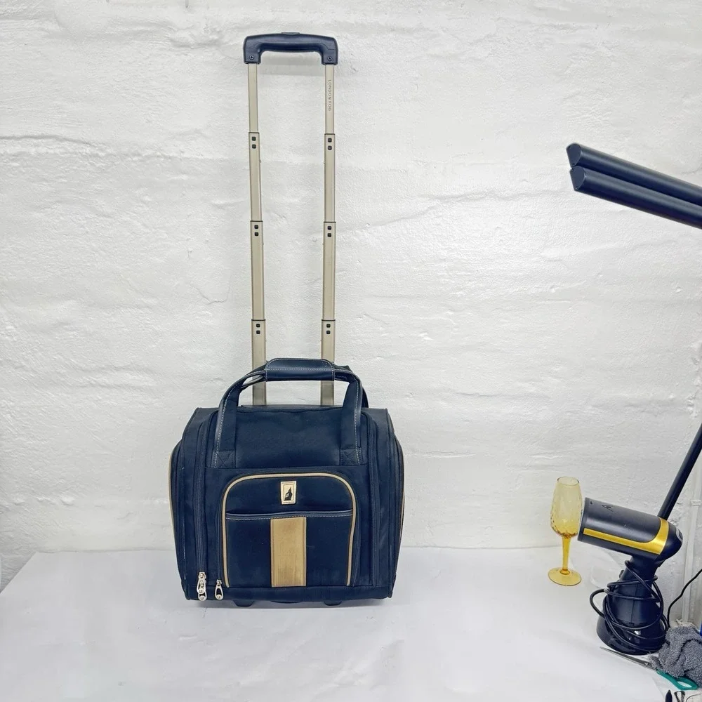 London Fog Under Seat Carry-On Travel Luggage Bag 15inch Rolling Bag